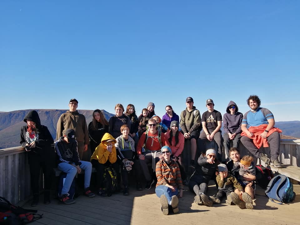 Hope Baptist Youth group after hiking mountain